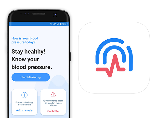 スマートフォンアプリで血圧測定